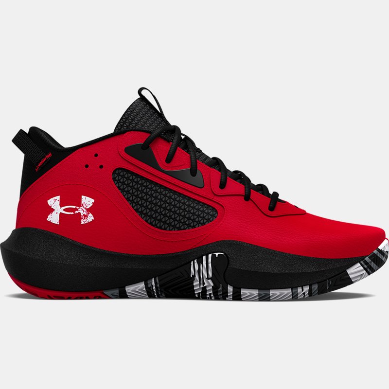 Unisex Under Armour Lockdown 6 Basketball Shoes Red / Black / White 42.5